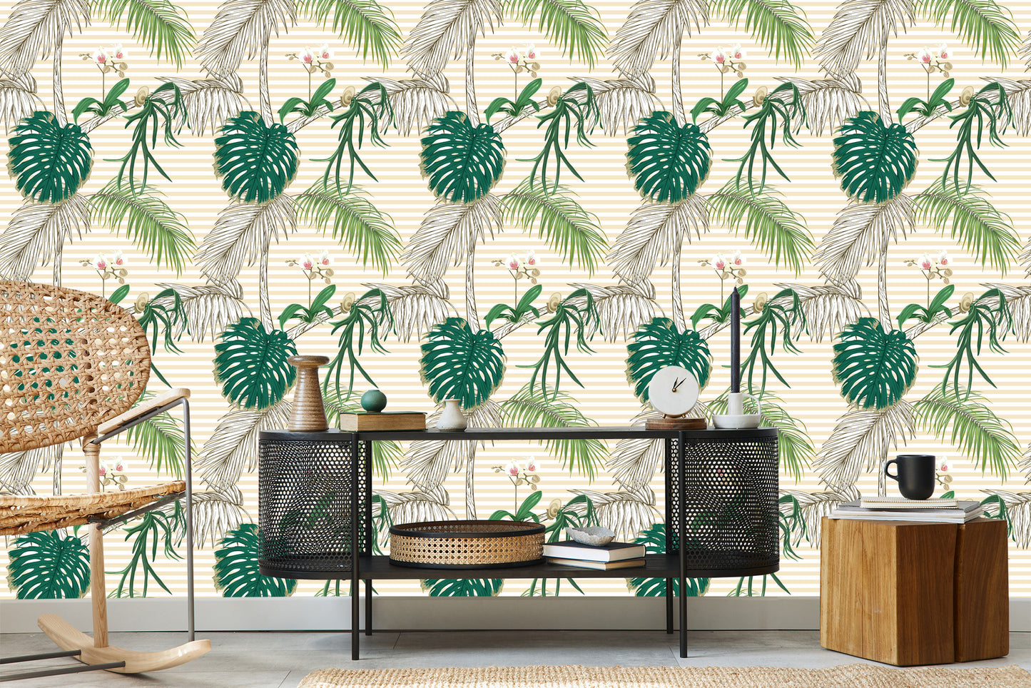 Wallpaper Green Leaves And Palm Trees