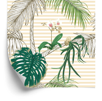 Wallpaper Green Leaves And Palm Trees