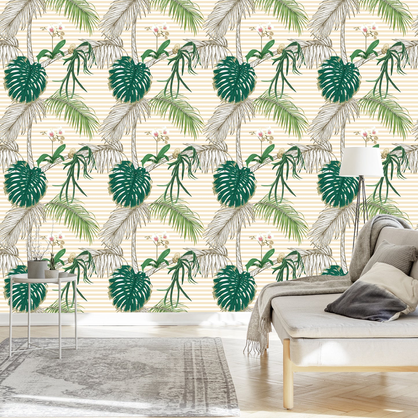 Wallpaper Green Leaves And Palm Trees