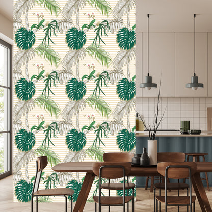 Wallpaper Green Leaves And Palm Trees