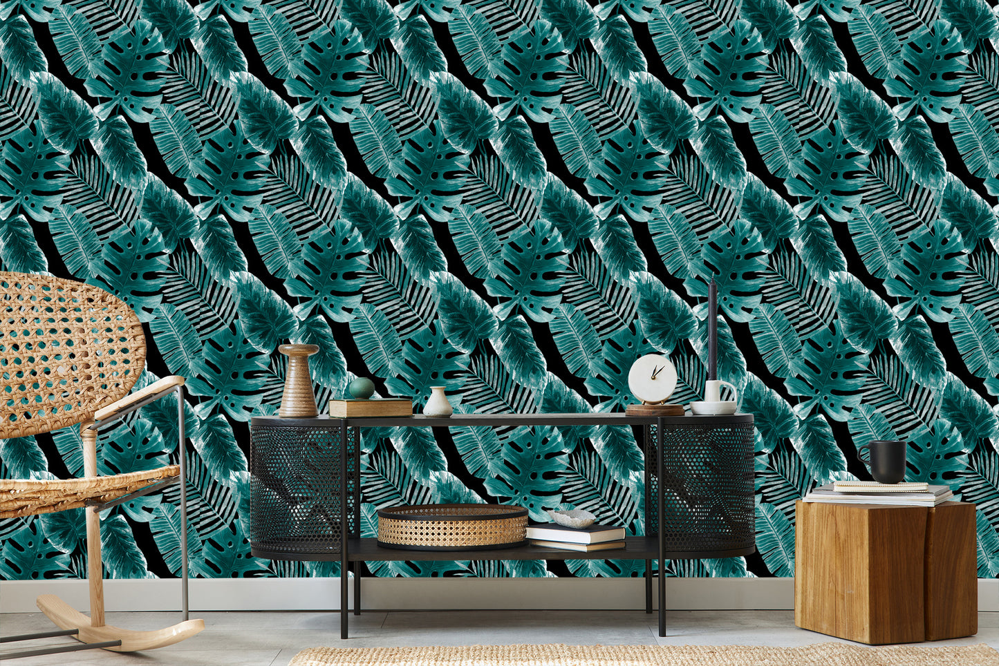 Wallpaper Leaves Of Passion Fruit And Monstera