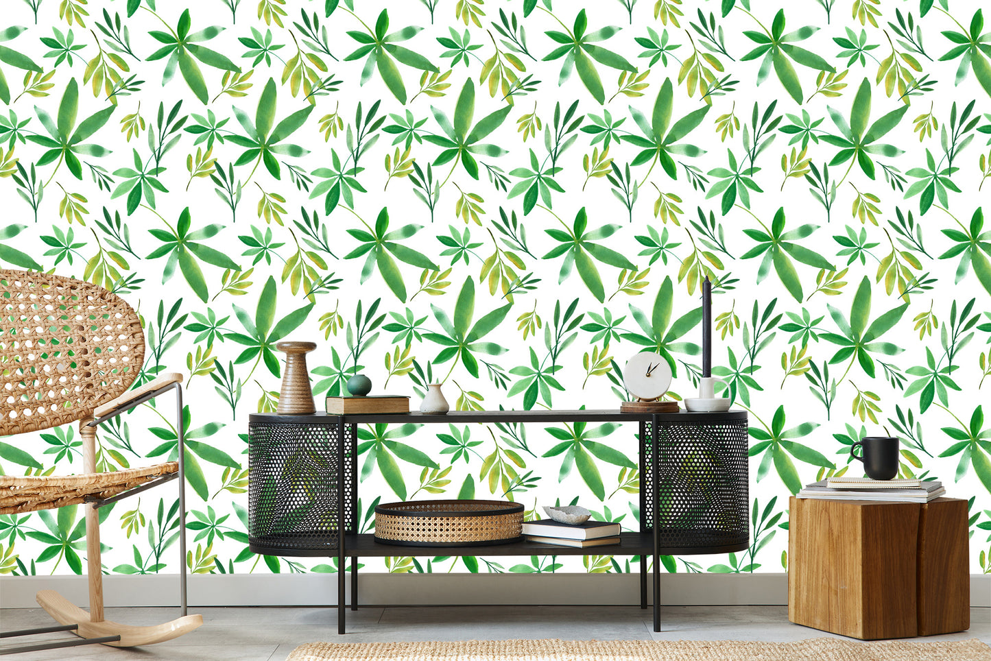 Wallpaper Delicate Colorful Leaves