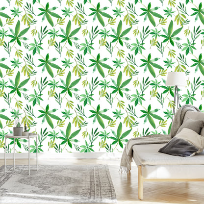 Wallpaper Delicate Colorful Leaves