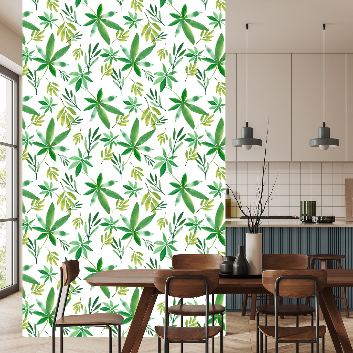 Wallpaper Delicate Colorful Leaves