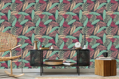 Wallpaper Colorful Exotic Leaves