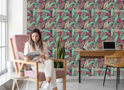 Wallpaper Colorful Exotic Leaves