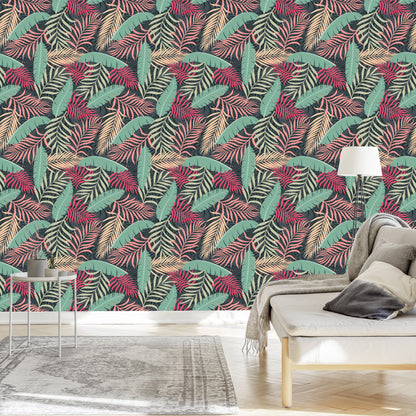 Wallpaper Colorful Exotic Leaves