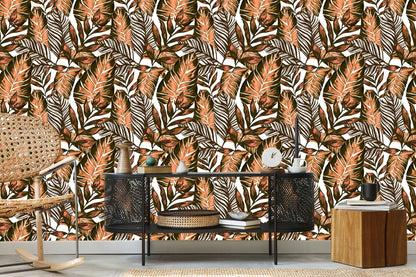 Wallpaper Leaves Of Passion Fruit And Monstera
