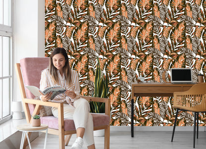 Wallpaper Leaves Of Passion Fruit And Monstera