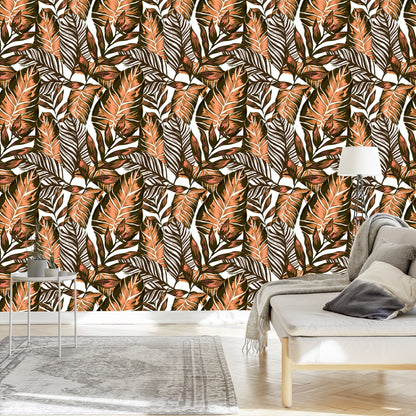 Wallpaper Leaves Of Passion Fruit And Monstera