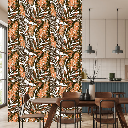 Wallpaper Leaves Of Passion Fruit And Monstera