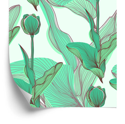 Wallpaper Beautiful Leaves And Flowers