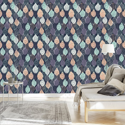 Wallpaper Colorful Nature Leaves For A Baby's Room