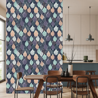 Wallpaper Colorful Nature Leaves For A Baby's Room