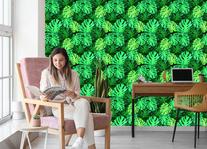 Wallpaper Monstera Leaves