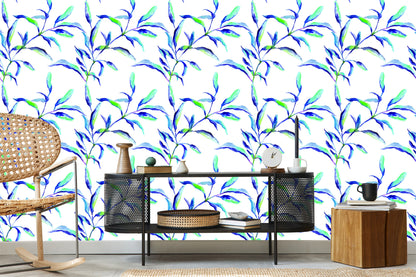 Wallpaper Colorful Watercolor Leaves