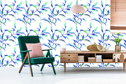 Wallpaper Colorful Watercolor Leaves