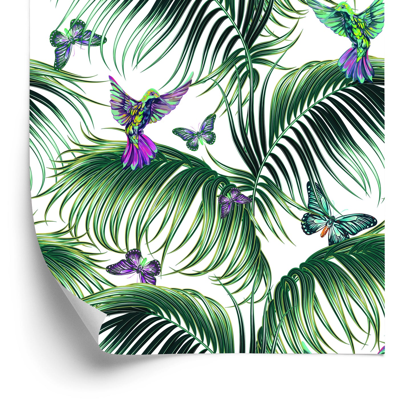 Wallpaper Palm Leaves With Birds