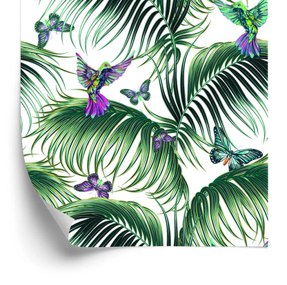 Wallpaper Palm Leaves With Birds