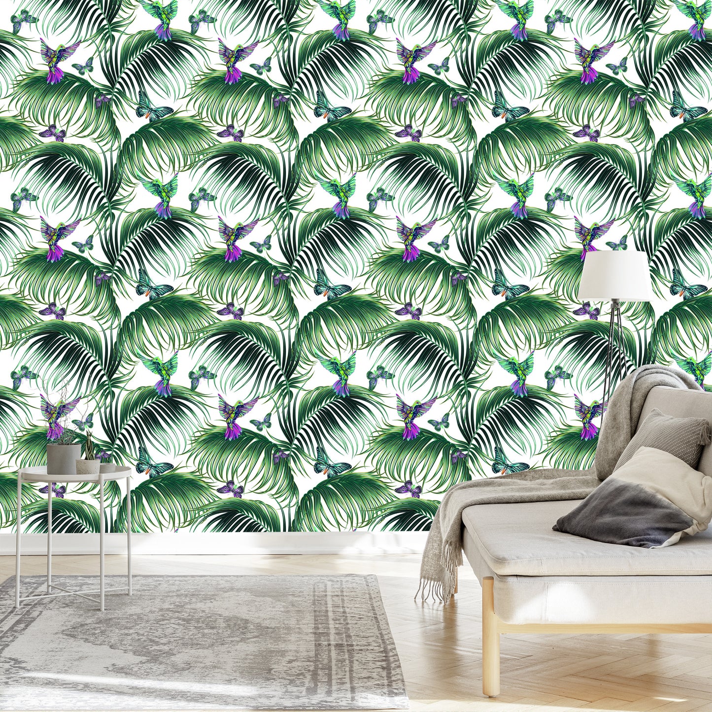 Wallpaper Palm Leaves With Birds