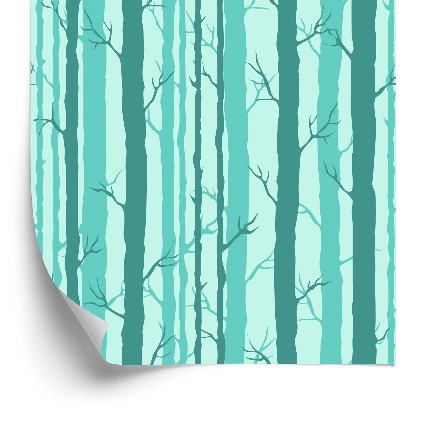 Wallpaper Trees In A Turquoise Forest