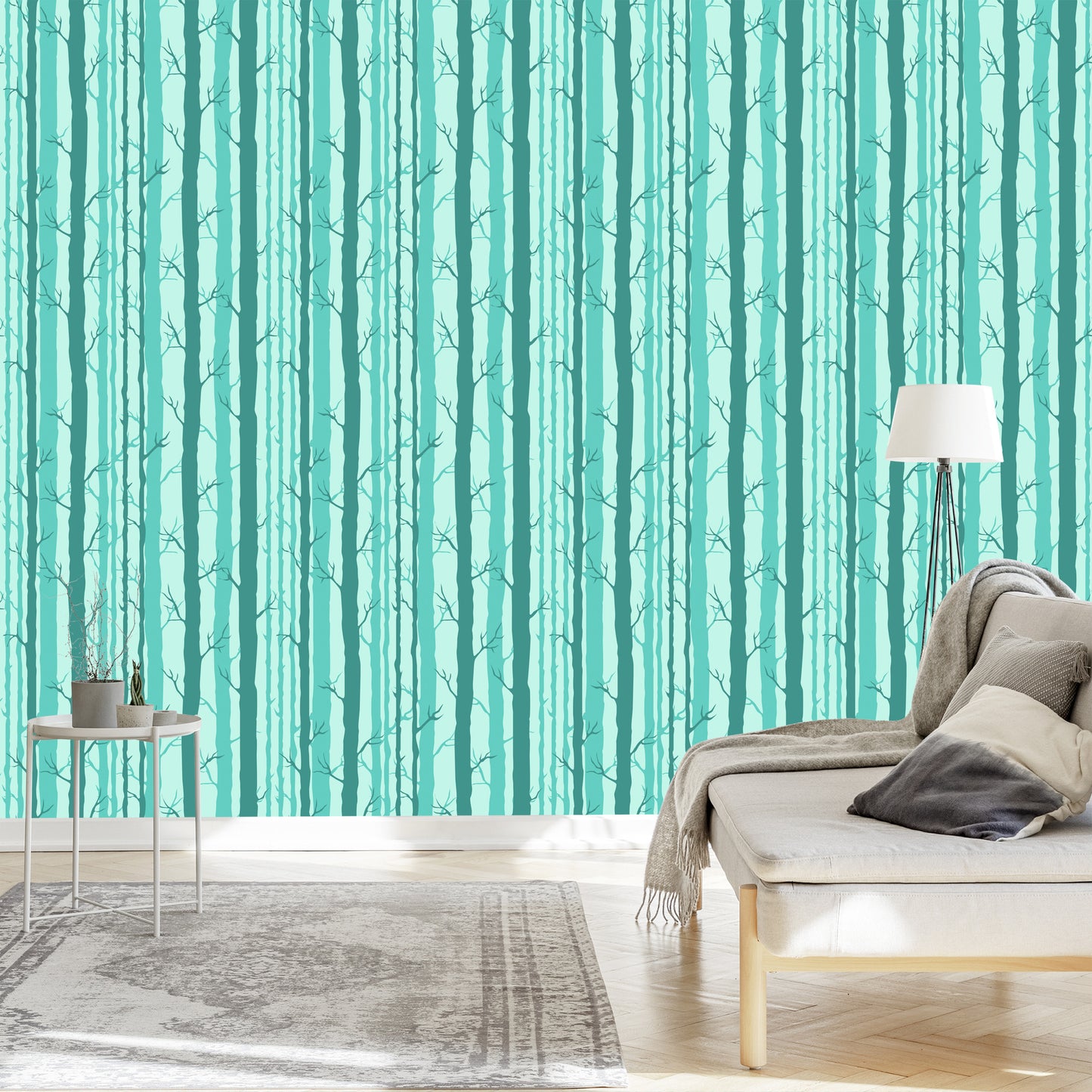 Wallpaper Trees In A Turquoise Forest