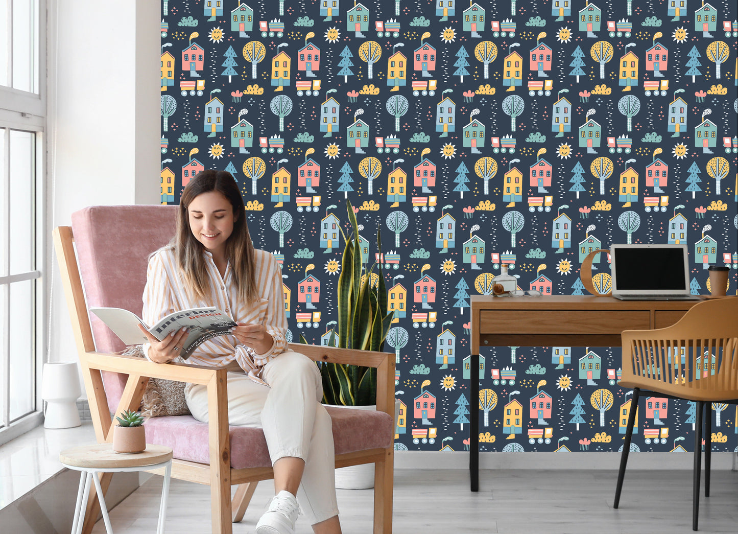 Wallpaper For Children - A Scandinavian-Style Town