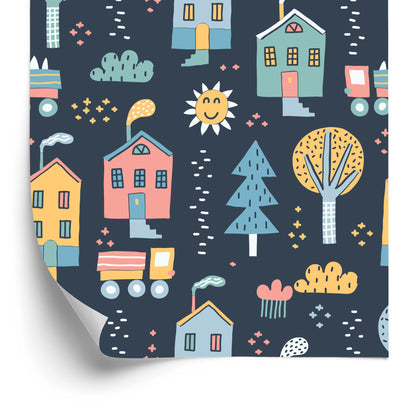 Wallpaper For Children - A Scandinavian-Style Town