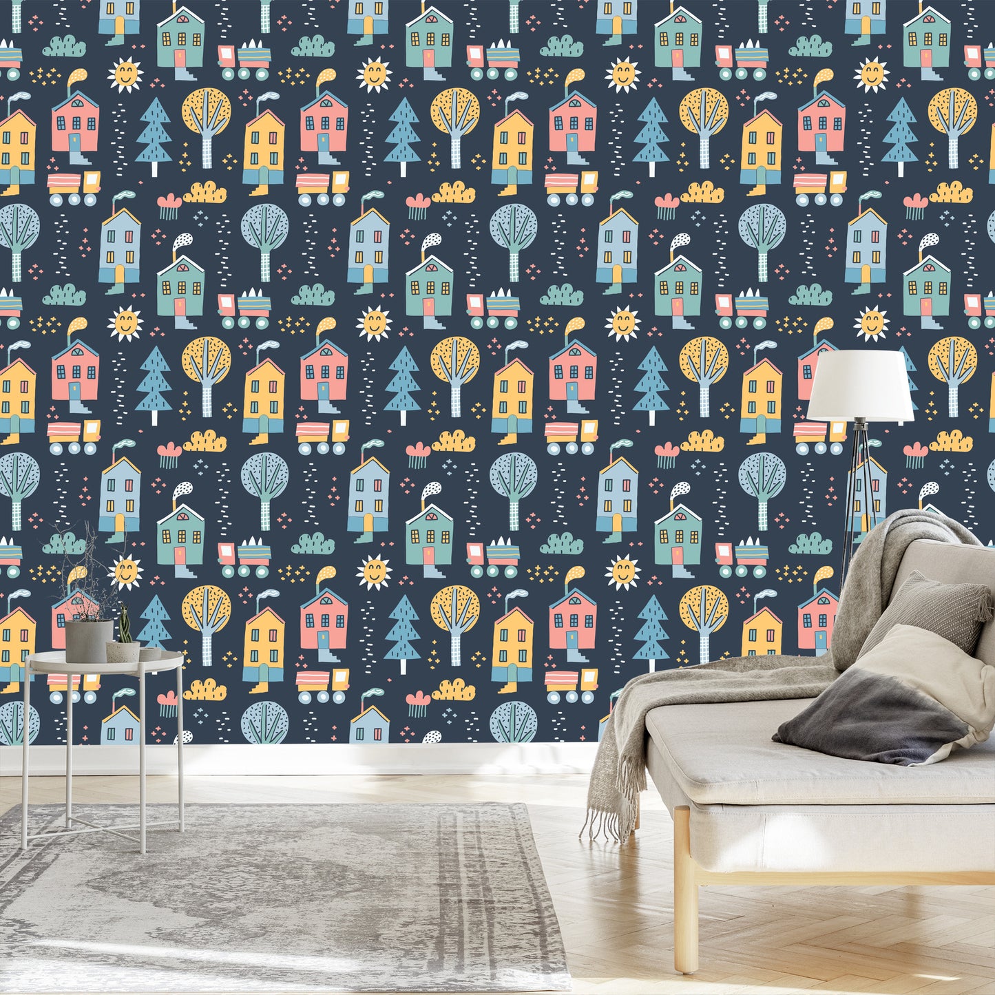 Wallpaper For Children - A Scandinavian-Style Town