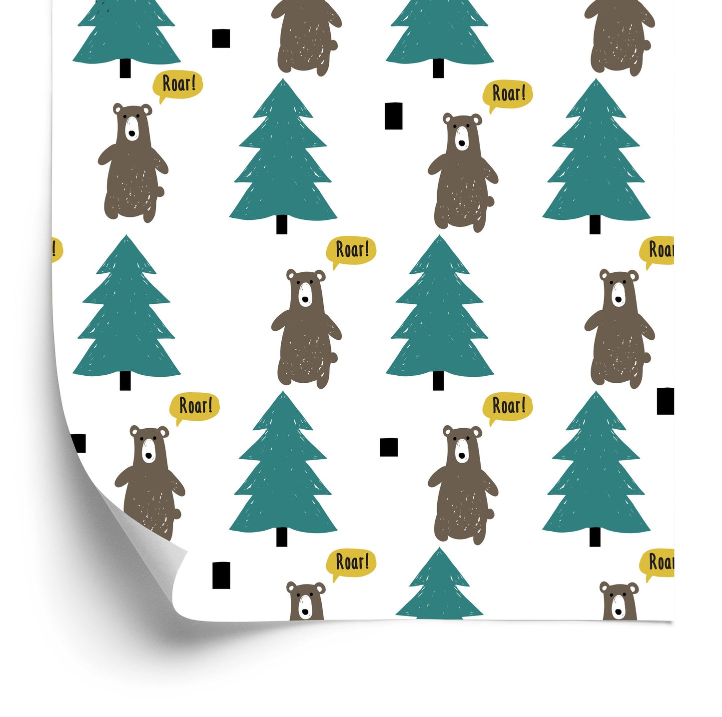 Wallpaper Tree Green Forest Children's Room