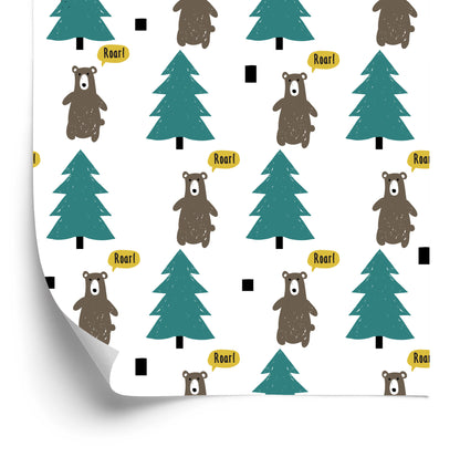 Wallpaper Tree Green Forest Children's Room