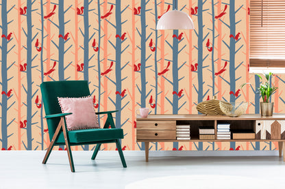 Wallpaper Colorful Nature Trees For A Baby's Room
