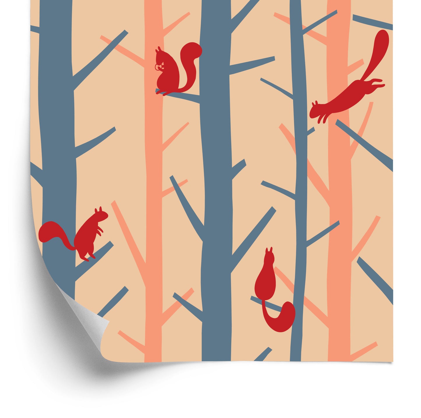 Wallpaper Colorful Nature Trees For A Baby's Room