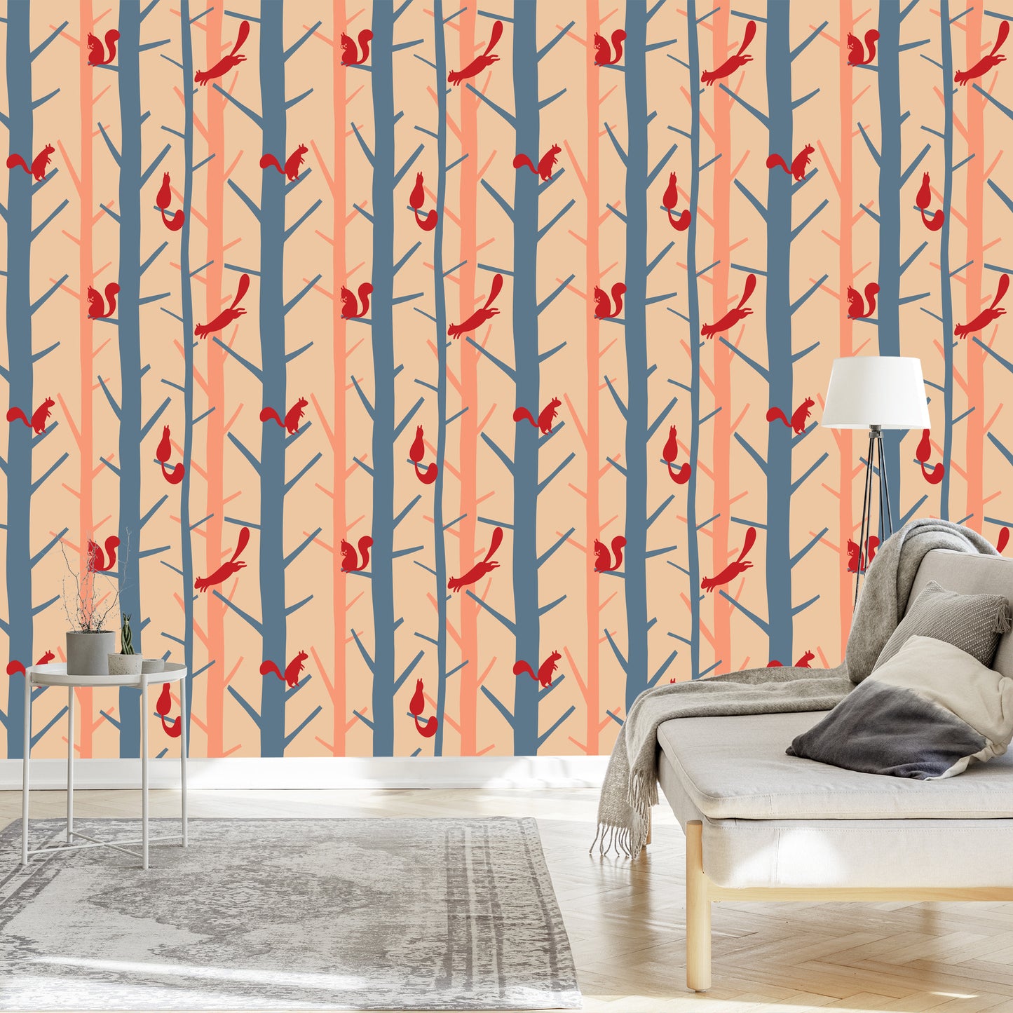 Wallpaper Colorful Nature Trees For A Baby's Room