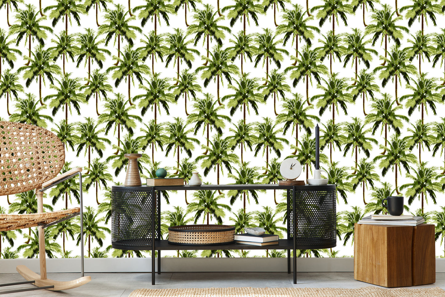 Wallpaper Green Palm Trees For Youth Room