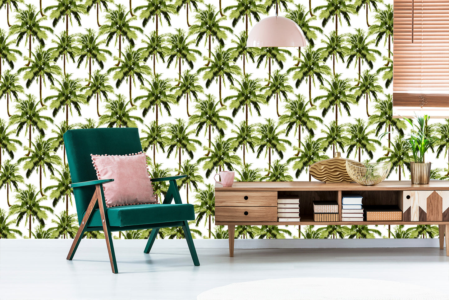 Wallpaper Green Palm Trees For Youth Room