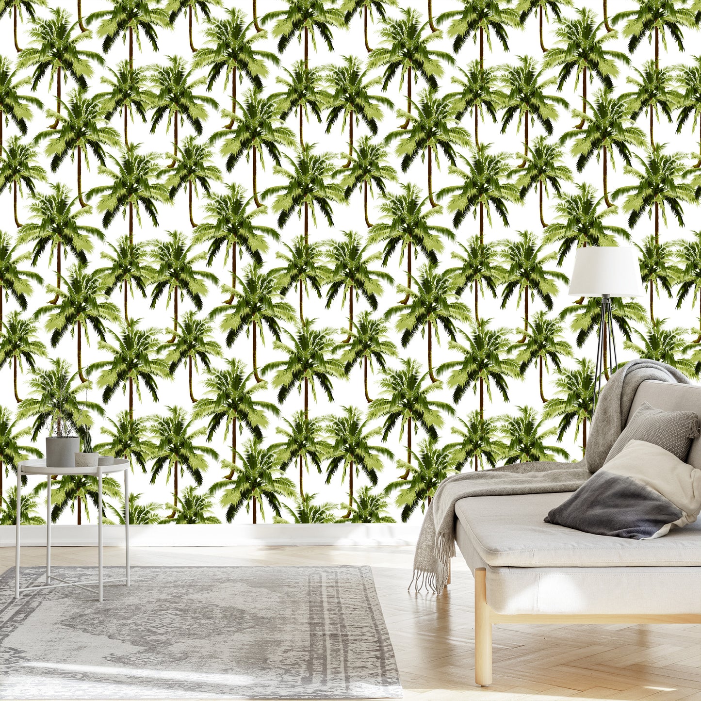 Wallpaper Green Palm Trees For Youth Room