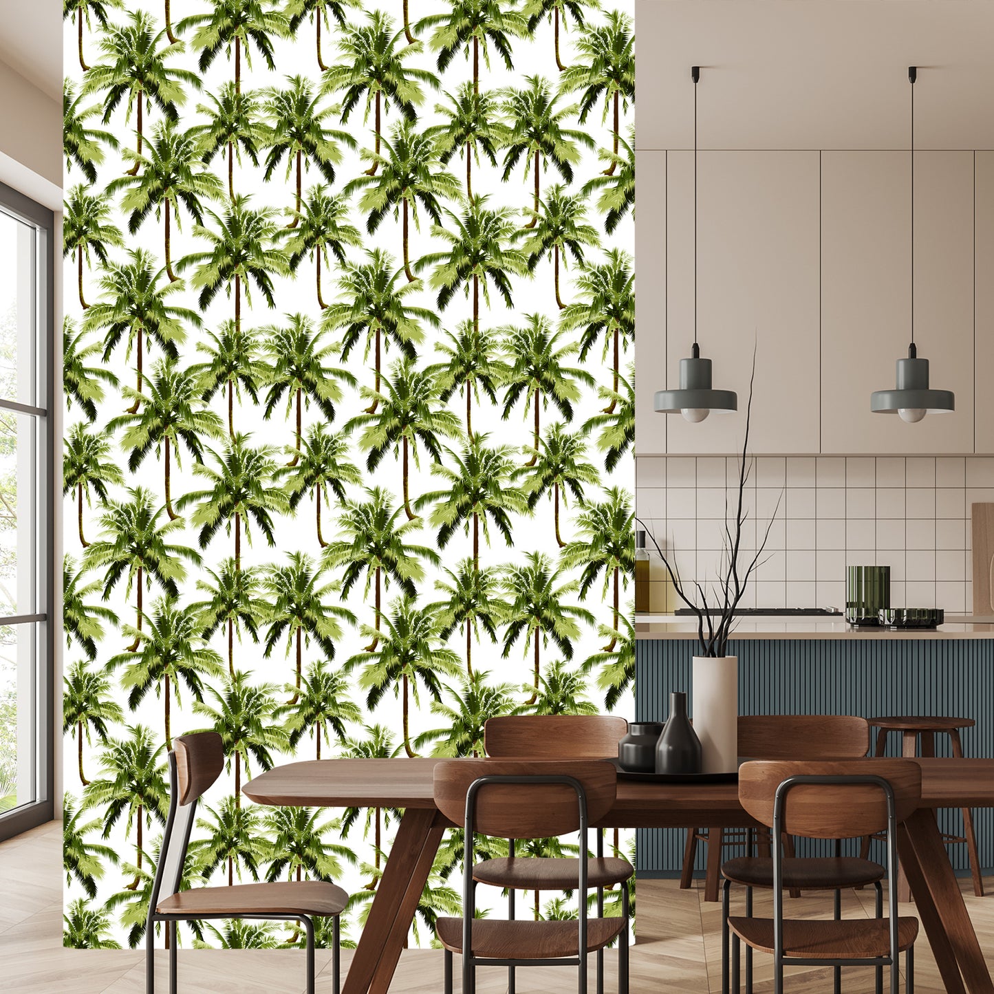 Wallpaper Green Palm Trees For Youth Room