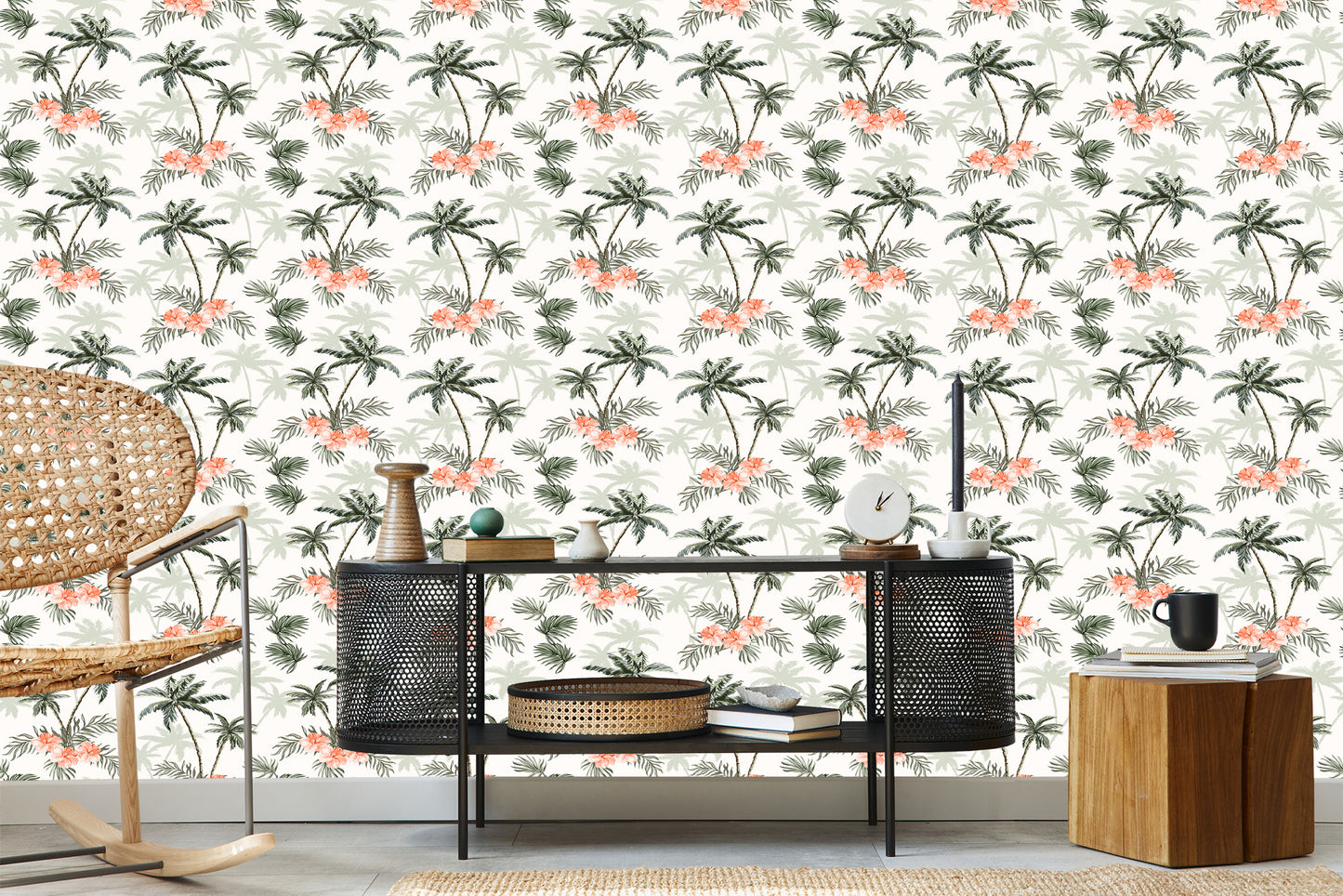 Wallpaper Colorful Palm Trees Forest For Living Room