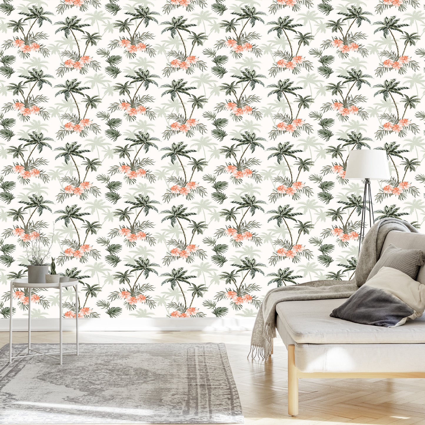 Wallpaper Colorful Palm Trees Forest For Living Room