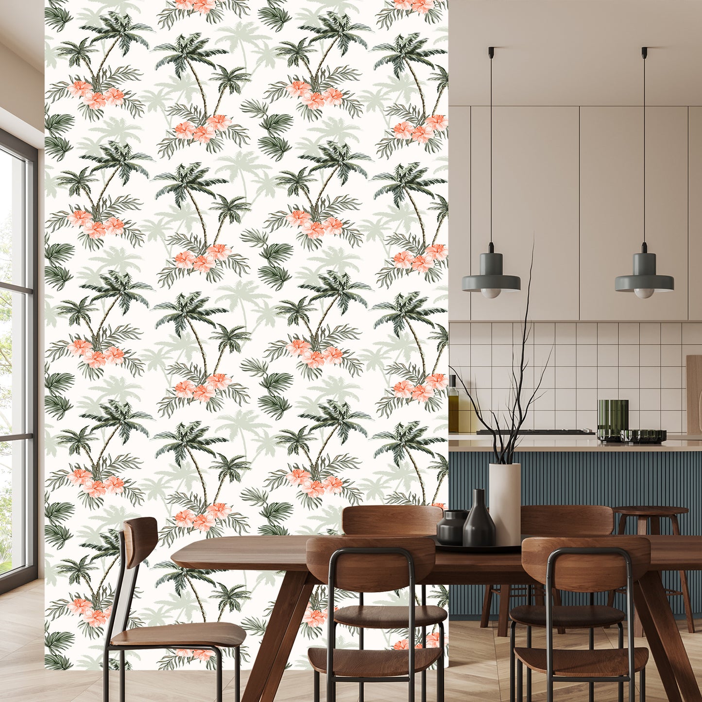 Wallpaper Colorful Palm Trees Forest For Living Room