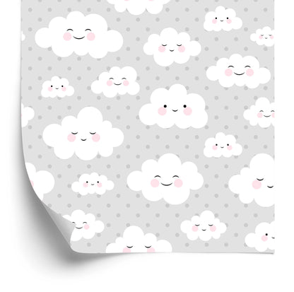 Wallpaper Clouds On The Dots Background