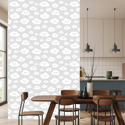 Wallpaper Clouds On The Dots Background