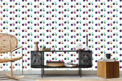 Wallpaper Colorful Vehicles For Baby's Room
