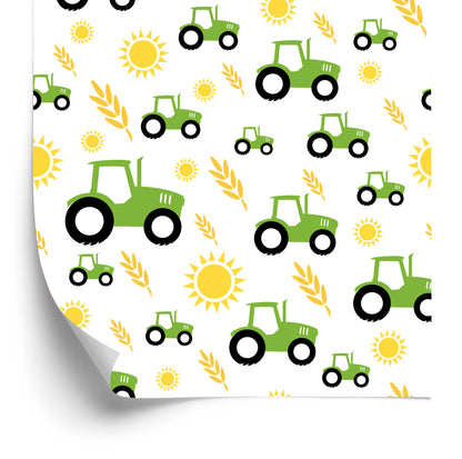 Wallpaper Tractors With Grain And Suns