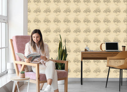 Wallpaper Tractors With Ears Of Cereal