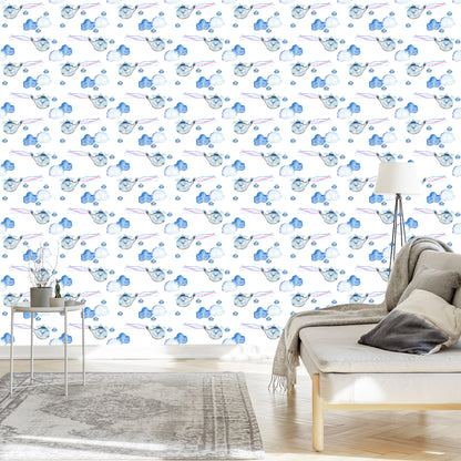 Wallpaper Watercolor Painted Helicopters