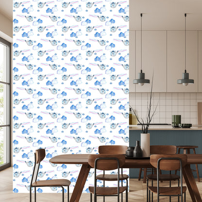 Wallpaper Watercolor Painted Helicopters