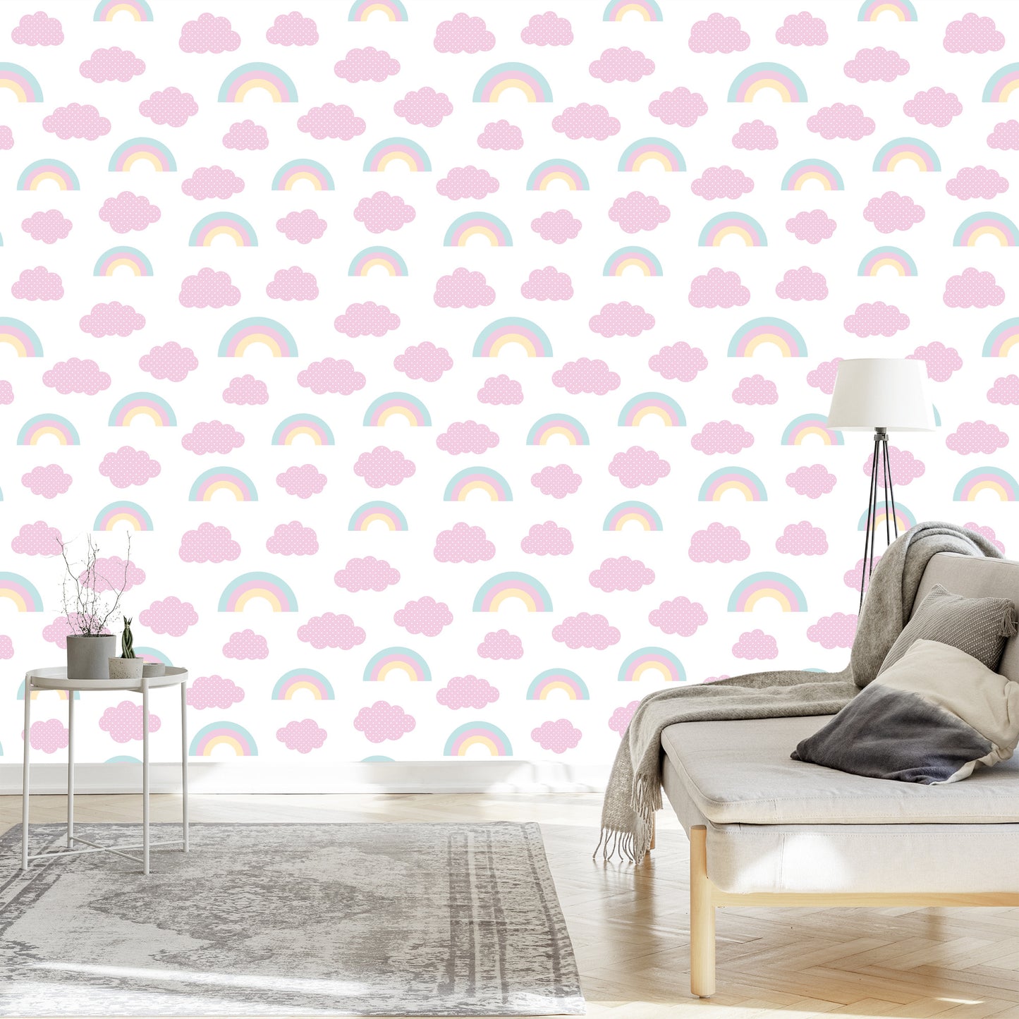 Wallpaper Rainbow In The Clouds