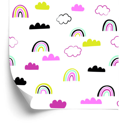Wallpaper Colorful Rainbow Clouds